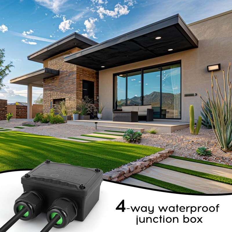 Junction Box Waterproof IP68, Cable Connector Waterproof, 4-Way Underground Cable