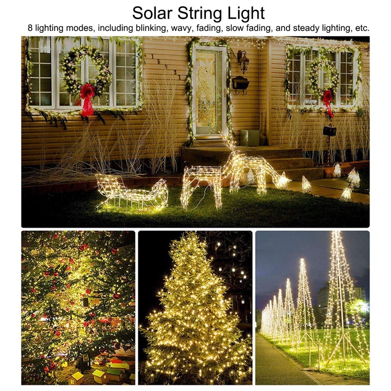 300LED Solar String Lights IP44 Waterproof Outdoor Garden Courtyard Decoration