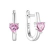 Raymard 925 Sterling Silver Hoop Earrings, Heart Cut Birthstone U