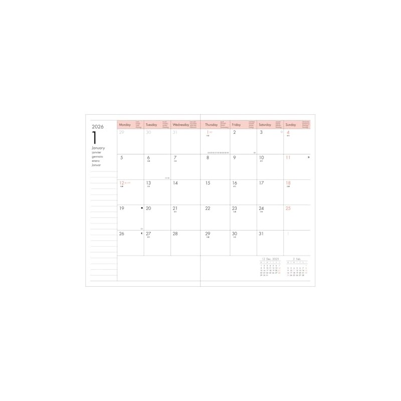 Marks 26ADR-CV-RFL Planner 2025 Schedule Book, Begins in October 2025,