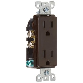 Leviton 15 Amp Decora Tamper-Resistant Duplex Electrical Wall Outlet, T5325, Brown