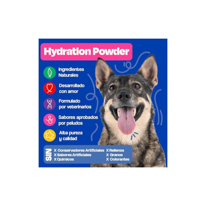 Dogelthy Hydration Powder Electrolitos para Perro en Polvo Sabor Res