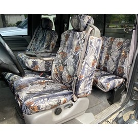 Durafit Seat Covers for 2001-2007 F250-F550 Heavy-Duty Waterproof Custom-Fit Ford Seat Covers (40/20/40 Bench with Adjustable Headrests F83 C8) | Ford Bench Seat Covers for Trucks | C8 Gray