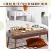 Teenyyou 36"x 12" Extra Large Ottoman Tray with Handle Acacia