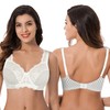 Curve Muse Women's Minimizer Unlined Underwire Bra with Lace Embroidery-2