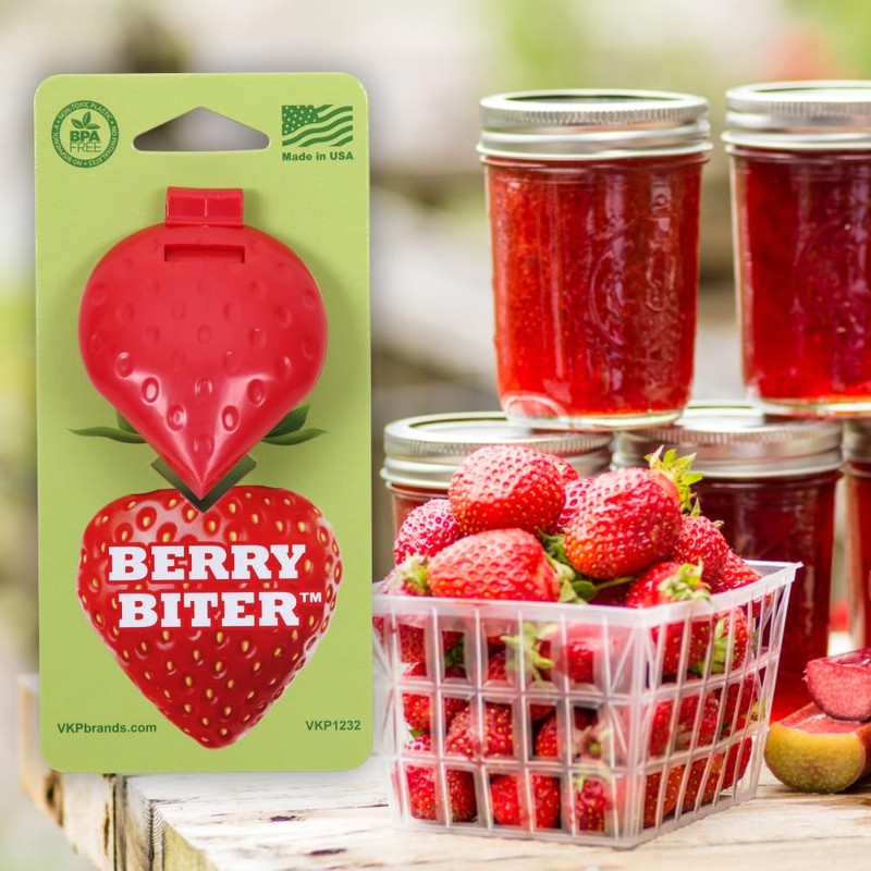 Berry Biter - Strawberry Huller Slicer, Remove Stems and Leaves