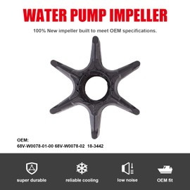 ZHENGHE 68V-W0078-00 Water Pump Impeller Repair Kit for Yamaha 75 90 115HP 4-Stroke Outboard Sierra 18-3442 F115 68V-W0078-01-00 68V-W0078-02 68V-W0078-01 68V-W0078-00-00