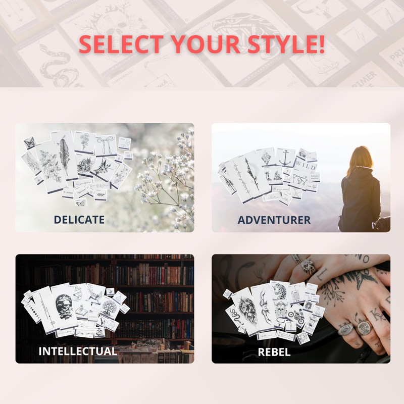 Box Delicate Premium Temporary Tattoos for Women | Temporary Tattoos