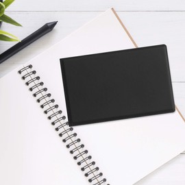 kwmobile Leather Card Case Folding - Card Slots Flip Thin Wallet for Periodic License Business Card - Leather Black, Black