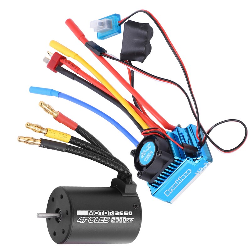 3650 2300KV+120A Durable Brushless ESC Kit Suitable for 1/10 RC