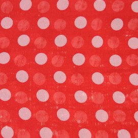 Basic Sense Retro 12mm Polka Dot Chiffon Scarf, Red