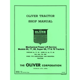 Oliver 66 77 88 Mechanical Power Lift Service Manual
