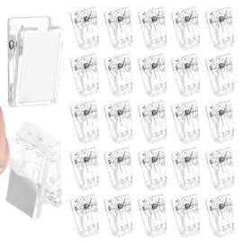 HJZHII 30pcs Sticky Clips, Self Adhesive Wall Hanging Clips Rectangle Spring Clips for Hanger Blanket Poster Photo Picture Paper Shower Curtain Home Office Christmas Decor(White)
