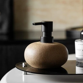 SEICASAYA Ceramic Hand Soap Dispenser, 300ml Capacity, Stylish Liquid Soap Holder for Bathroom and Kitchen, Durable and Stable Design (Brown)