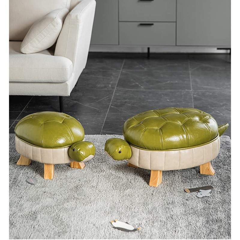 CYYTLFSD Animal Ottoman Footstool, Turtle Sofa Stool, PU Leather Upholstered