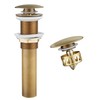 WOMAO Retro Sink Drain Fitting, Antique Brass Pop-Up Drain Valve