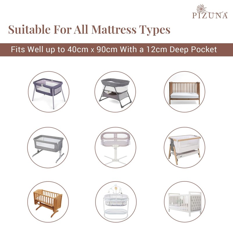 Pizuna 100% Cotton Fitted Crib Sheet Dark Blue, 400 Thread