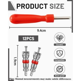 TPZORJX Tyre Valve Tool Set, 10 Pieces Valve Inserts with 2 Valve Core Remover, Valve Core Tool, Valve Core Remover, for Car, Bicycle, Truck, Replacement Tyres