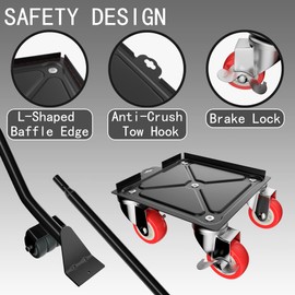 MYUEA Furniture Dolly,Furniture Movers with 5 Wheels,Carbon Steel Panel Heavy Duty Dolly,Furniture Lifter with 5 360° Rotatable Rubber Universal Wheels,Maximum Load 3474LBS