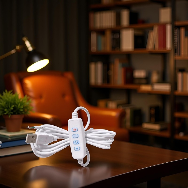 Galepromot 1 Pcs White DC5V USB LED Dimmer Extension Cable