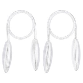 PATIKIL Curtain Tiebacks Clips, 2 Pack Creative Decorative Window Drape Twist Tie Backs European Style Curtain Holdbacks for Home, White