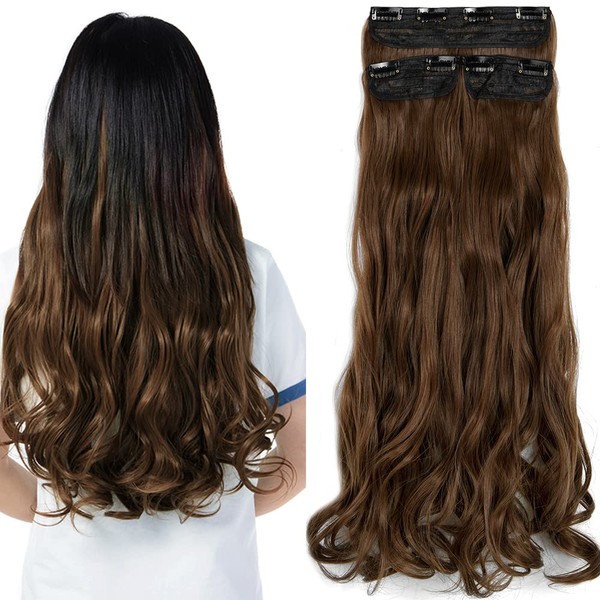 OMGREAT 3Pcs 8Clips Curly Full Head Clip in on Synthetic