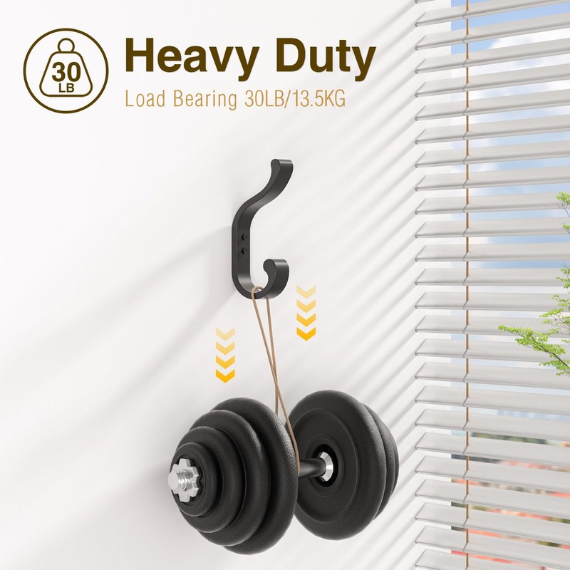 bussdis Coat Hooks Wall Mount for Hanging, Heavy Duty Backpack