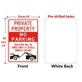Private Property No Parking Violators Will Be Towed Sign 10" x 14" Rust Free Aluminum,Easy Mounting Outdoor Use,Waterproof and Durable Ink 2 Pack