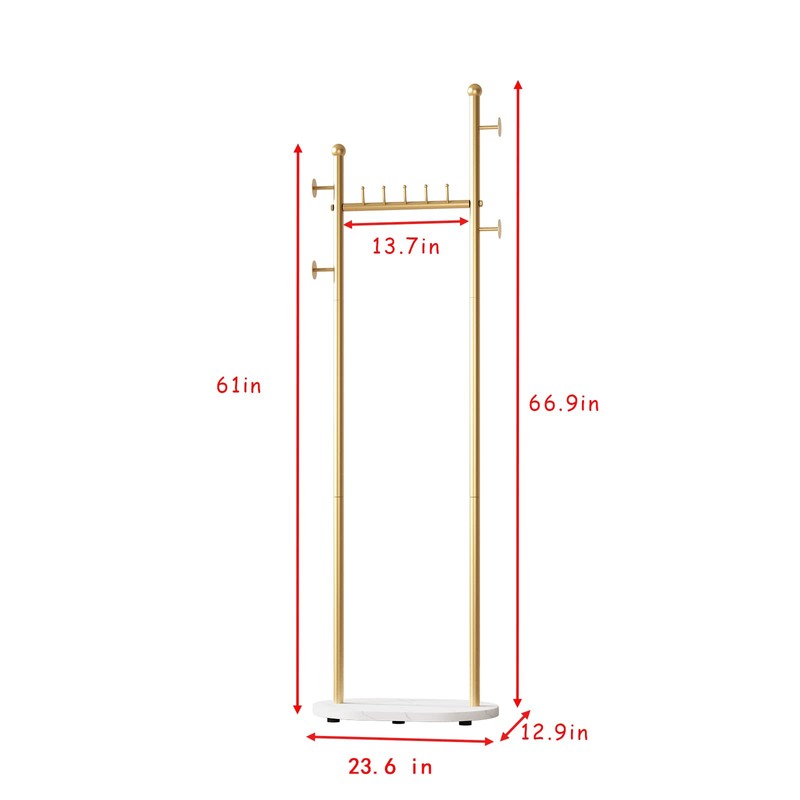 Smlttel Gold Clothing Rack With Shelves, Gold Coat Rack Freestanding