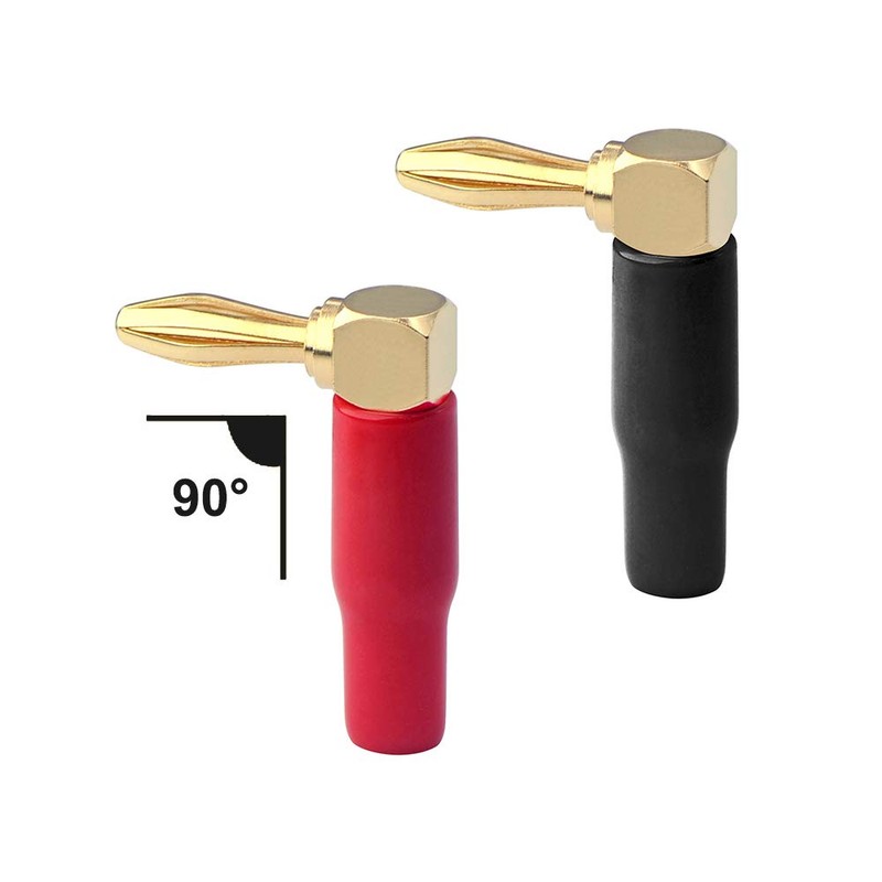 VCELINK Right Angle Banana Plugs 4 Pairs/8 Pack, 90 Degree