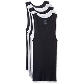 Fruit of the Loom Men's Dual Defense Black/Grey A-Shirts Undershirt (Pack of 5), assorted colours