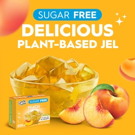 Simply Desserts Peach Jel Pack of 6 Healthy Sugar Free Snack for Kids Adults