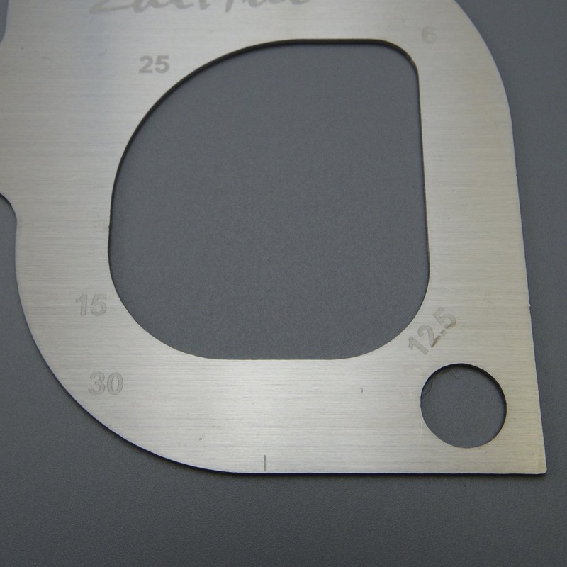 TNBF Metal Ruler R Funnel Cutting Leather Leather Processing Tool