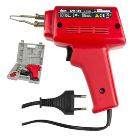 DEMA Soldering Gun 100 W in System Case, Max. 540 °C, Includes Solder, Flux and 3 Soldering Tips, Ideal for Precise Soldering of Wires, Workshop and Hobby, Fast Heating, 1.40 m Cable