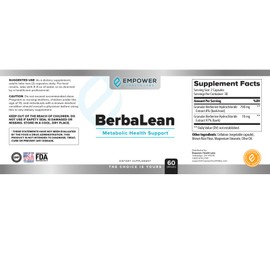 Empower Health New BerbaLean - Berberine & Hydrochloric Acid Supplement, Supports Healthy Metabolism and Digestive Health 60 Capsules