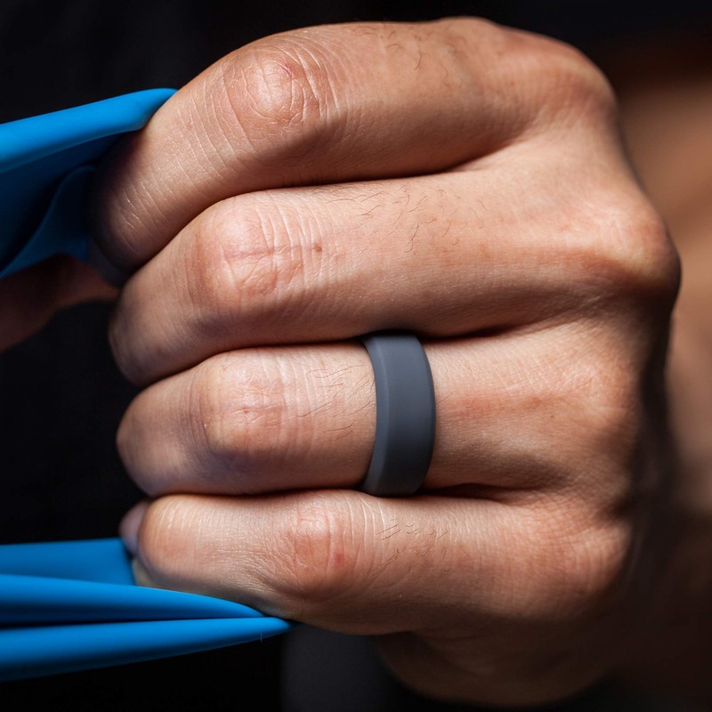 ThunderFit Anillo de boda de silicona transpirable para hombre, 7