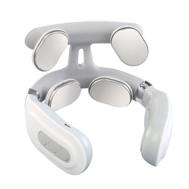 4-Head Cervical Spine Massager Strength Adjustment USB Rechargeable Intelligent Pulse