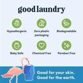 Good Laundry - Free and Clear (Unscented) Dryer Sheets, Reduce Static, Infused with Essential Oils, No Harsh Chemicals, Biodegradable, Hypoallergenic, No Plastic - Based in the USA