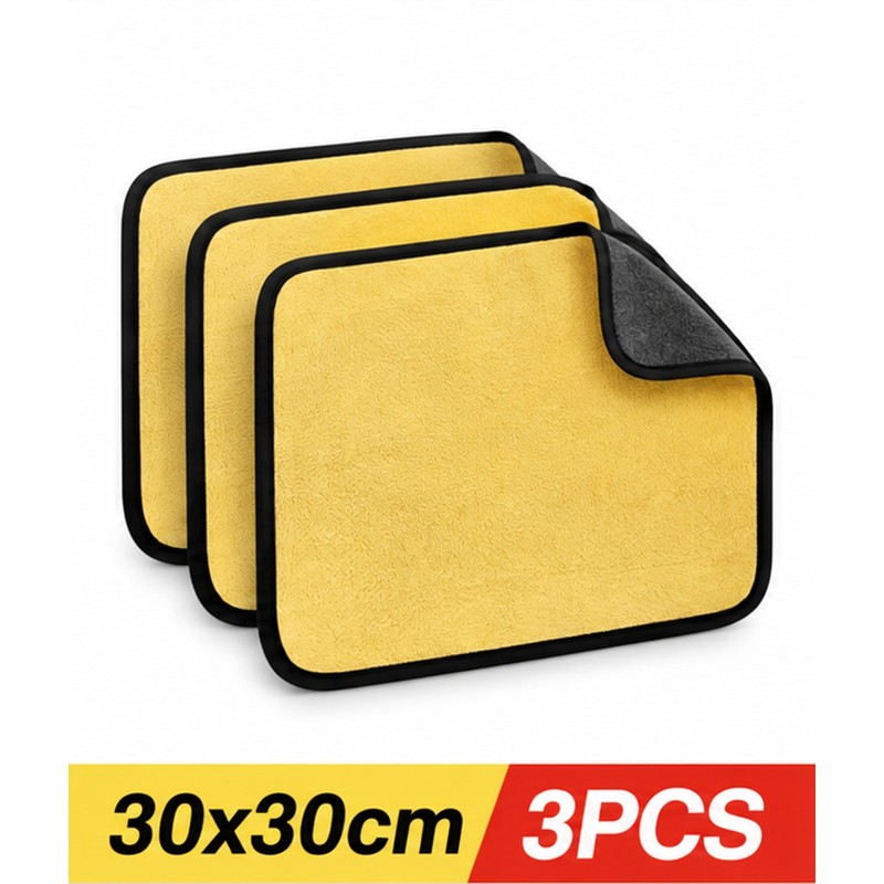 Microfiber Cleaning Towels for Car Care – Thickened Absorbent Yellow