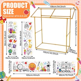 Feifeiya 6 Pcs Back to School Classroom Tabletop Hut with Frame DIY Welcome to Classroom Decoration Banner Back to School Photo Props for First Day of Schools Party Decoration