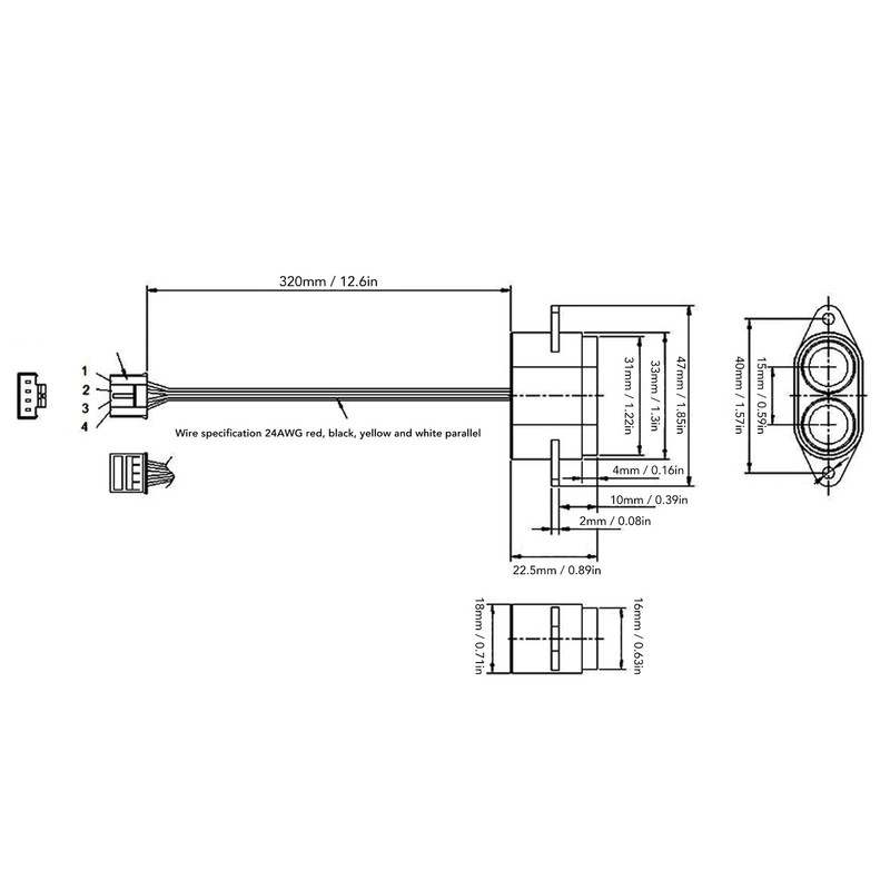 Ultrasonic Distance Sensor Module, IP67 UART Auto Output, 2-300cm Range,