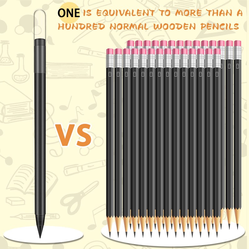 Marsui 40 Pcs Everlasting Pencil Forever Inkless Pencil Eternal with