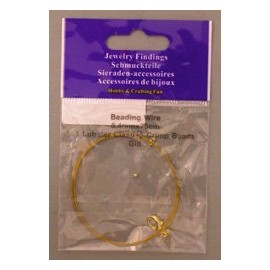Schmuckdraht Collier, Draht, 0,40mm x 75cm, gold, nylonummantelt, Quetschperlen