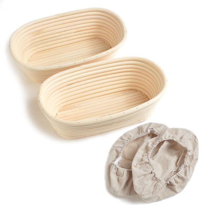 10" Oval Bread Proofing Basket Pack 2 Sourdough Bannetons Bortform