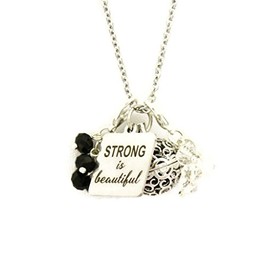 Destination Oils Strong is Beautiful Essential Oil Charm Necklace- 24"