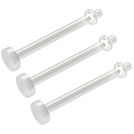 3pc 14g 1.6mm Tongue Bar Retainer Keeper Ring Flexible Bioflex Clear Plastic Bioplast Flat Bending Keepers