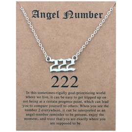 COLORFUL BLING Angel Number Necklace 111 222 333 444 555 666 777 888 999 Necklace Gold Silver Stainless Steel Angel Necklace for Women Numerology Jewelry Gifts, Metal, stainless