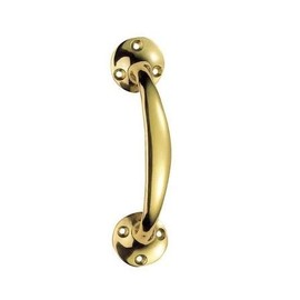 Solmer LTD 152 mm Cabinet Bow Handles Brass Chrome Satin Door Drawer Pull Handle + Screws (Polished Brass)