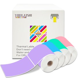 YOULAISHI 1200PCS/4 Roll 3 X 5 Inch Printable Rectangle Color Coding Labels, Adhesive Color Coding Stickers for Bar-Codes, Address, Small Business Labeling, Inventory (Mixed Colors)