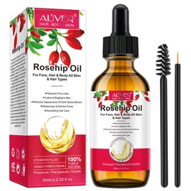 NIFEISHI Aceite De Rosa Mosqueta Orgánico, 60Ml Aceite De Semilla De Rosa Mosqueta Para La Cara, 100 Puro, Aceite Transportador Sin Refinar Prensado  
